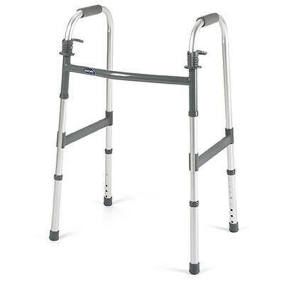 Invacare Dual Release Folding Walker Adjustable Height Invacare® I•Class™ Aluminum Frame 300 lbs. Weight Capacity 25.4 to 32.4 Inch Height