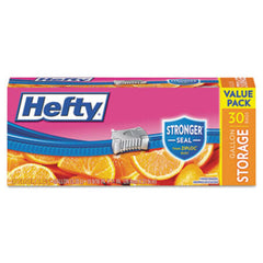 Hefty® Slider Bags, 1 gal, 1.5 mil, 10.56" x 11", Clear, 30/Box