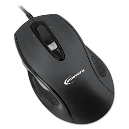 Innovera® Full-Size Wired Optical Mouse, USB 2.0, Right Hand Use, Black