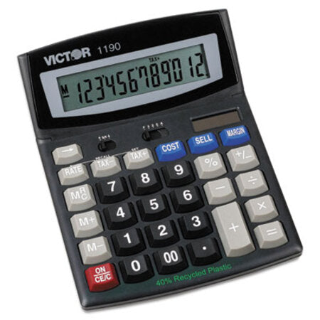 Victor® 1190 Executive Desktop Calculator, 12-Digit LCD