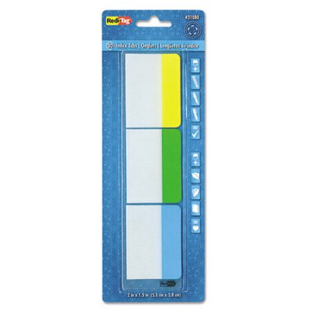 Redi-Tag® Write-On Index Tabs, 1/5-Cut Tabs, Assorted Colors, 2" Wide, 30/Pack