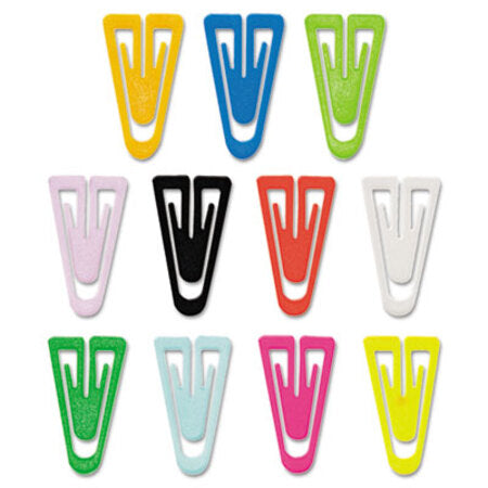 GEM® Plastic Paper Clips, Medium (No. 4), Assorted Colors, 500/Box
