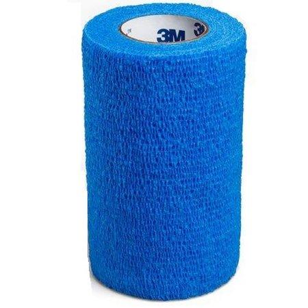 3M Cohesive Bandage 3M™ Coban™ 4 Inch X 5 Yard Standard Compression Self-adherent Closure Blue NonSterile