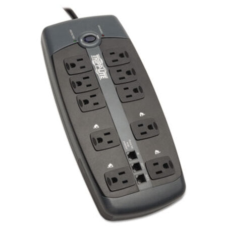 Tripp Lite Protect It! Surge Protector, 10 Outlets, 8 ft Cord, 2395 Joules, Black