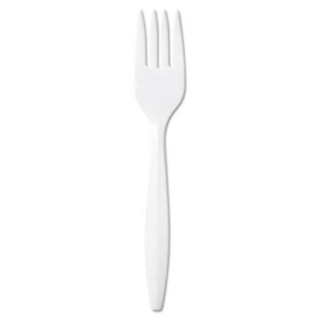 Dixie® Plastic Cutlery, Mediumweight Forks, White, 1,000/Carton