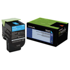 Lexmark™ 70C10C0 Return Program Toner, 1,000 Page-Yield, Cyan