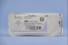 Suture with Needle Coated Vicryl Absorbable Coated Undyed Suture Braided Polyglactin 910 Size 0 18 Inch Suture 1-Needle 40 mm Length 1/2 Circle Reverse Cutting Needle