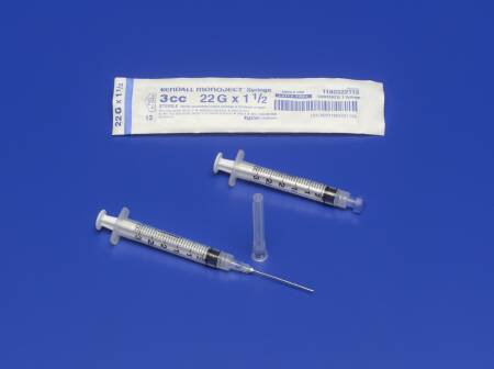 Cardinal Syringe with Hypodermic Needle Monoject™ 3 mL 27 Gauge 1-1/4 Inch Detachable Needle Without Safety - M-414616-2794 - Case of 800