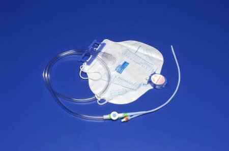 Cardinal Indwelling Catheter Tray Dover™ Foley 18 Fr. 5 cc Balloon Silicone