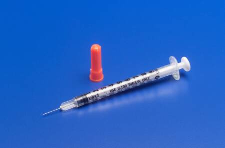 Cardinal Insulin Syringe with Needle Monoject™ 0.5 mL 29 Gauge 1/2 Inch Attached Needle Without Safety - M-204482-2905 - Each