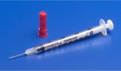 Cardinal Tuberculin Syringe with Needle Monoject™ 1 mL 25 Gauge 5/8 Inch Attached Needle Without Safety