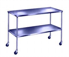 Blickman Instrument Table Howard 20 X 16 X 34 Inch 304 Stainless Steel / 18 Gauge 16 Inch Shelf Spacing 300 lbs. Weight Capacity