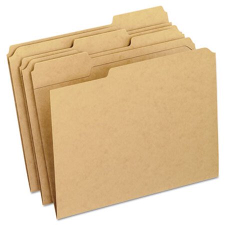Pendaflex® Dark Kraft File Folders with Double-Ply Top, 1/3-Cut Tabs, Letter Size, Kraft, 100/Box
