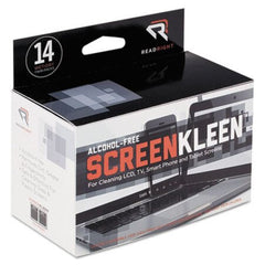 Read Right® ScreenKleen Alcohol-Free Wipes, Cloth, 5 x 5, 14/Box