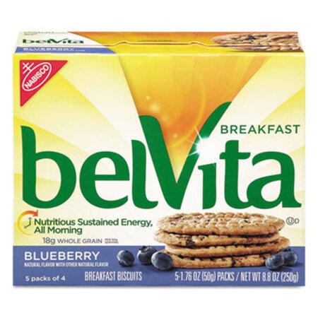Nabisco® belVita Breakfast Biscuits, 1.76 oz Pack, Blueberry, 64/Carton