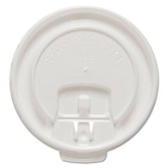 Dart® Lift Back and Lock Tab Cup Lids for Foam Cups, Fits 8 oz Trophy Cups, White, 100/Pack