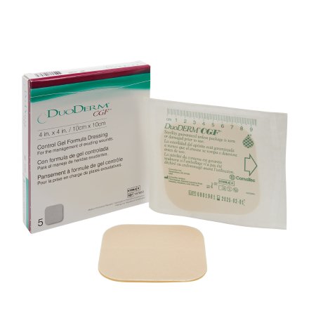 Convatec Hydrocolloid Dressing DuoDERM® CGF® 4 X 4 Inch Square Sterile