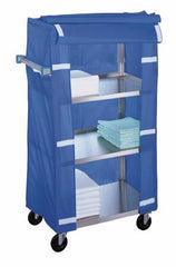 Lakeside Manufacturing Linen Cart with Cover 4 Shelves 300 lbs. Weight Capacity Stainless Steel 3-1/2 Inch Swivel Casters - M-490841-1721 - Each