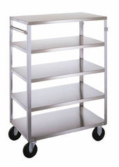 Lakeside Manufacturing Utility Cart Stainless Steel 32.125 X 19.25 X 45.125 Inch Silver 18 X 31 Inch Shelves
