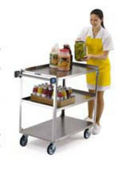 Lakeside Manufacturing Utility Cart Stainless Steel 22.375 X 39.25 X 37.25 Inch Silver 21 X 35 Inch Shelves