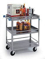 Lakeside Manufacturing Utility Cart Stainless Steel 16.25 X 27.5 X 33.375 Inch Silver 15-1/2 X 24 Inch Shelves