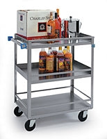 Lakeside Manufacturing Utility Cart Stainless Steel 31 X 19 X 33.75 Inch Silver 18 X 27 Inch Shelves