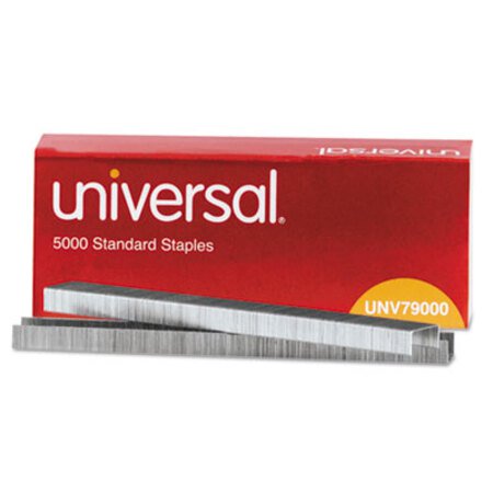 Universal® Standard Chisel Point Staples, 0.25" Leg, 0.5" Crown, Steel, 5,000/Box