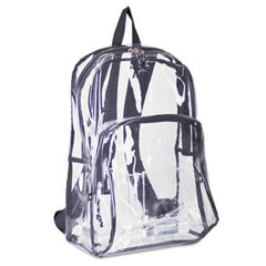 Eastsport® Backpack, PVC Plastic, 12 1/2 x 5 1/2 x 17 1/2, Clear/Black