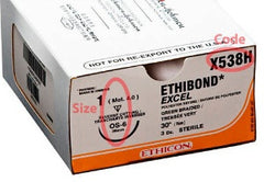 J & J Healthcare Systems Suture with Needle Ethibond Nonabsorbable Coated Green Suture Braided Polyester Size 1 30 Inch Suture 1-Needle 36.5 mm Length 1/2 Circle Reverse Cutting Needle