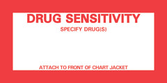 Precision Dynamics Pre-Printed Label Timemed Auxiliary Label White Drug Sensitivity, Specify Drug(S), Attach To Front Of Chart Jacket Red Safety and Instructional 4-1/2 X 2-1/4 Inch - M-185611-1148 - Box of 1000