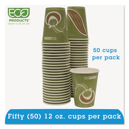 Eco-Products® Evolution World 24% Recycled Content Hot Cups Convenience Pack - 12oz., 50/PK