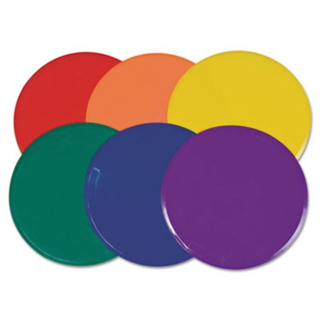 Champion Sports Poly Spot Marker Set, 9" Disks, Assorted Colors, 6/Set