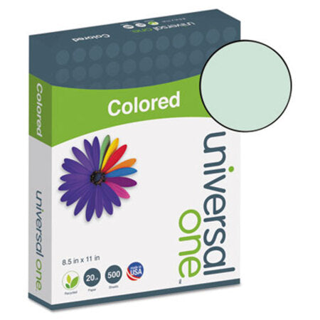 Universal® Deluxe Colored Paper, 20lb, 8.5 x 11, Green, 500/Ream