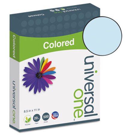 Universal® Deluxe Colored Paper, 20lb, 8.5 x 11, Blue, 500/Ream