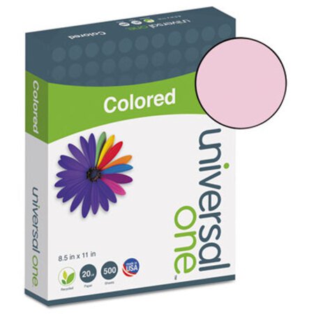 Universal® Deluxe Colored Paper, 20lb, 8.5 x 11, Pink, 500/Ream