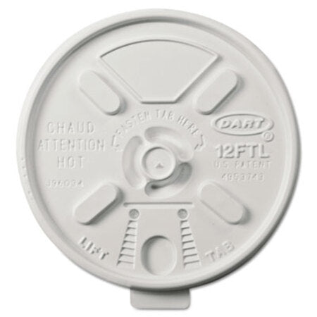 Dart® Vented Foam Lids for 10-14 oz Foam Cups, Lift n' Lock Lid