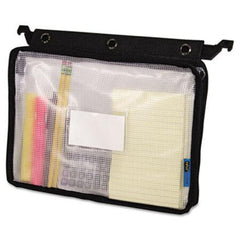 Advantus Expanding Zipper Pouch, 13 x 9 1/4, Clear/Black