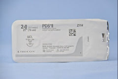 Suture with Needle PDS II Absorbable Uncoated Violet Suture Monofilament Polydioxanone Size 2 - 0 27 Inch Suture 1-Needle 14 mm Length 1/2 Circle Taper Point Needle