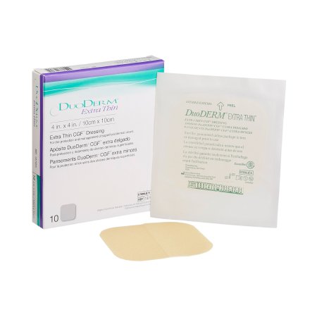 Convatec Hydrocolloid Dressing DuoDERM® Extra Thin 4 X 4 Inch Square Sterile