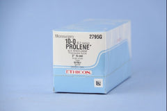Suture with Needle Prolene Nonabsorbable Uncoated Blue Suture Monofilament Polypropylene Suture Size 10 - 0 2 Inch Suture 1-Needle 5.1 mm Length 3/8 Circle Taper Point Needle