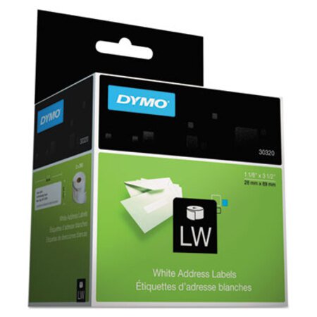 Dymo® LabelWriter Address Labels, 1.12" x 3.5", White, 260 Labels/Roll, 2 Rolls/Pack