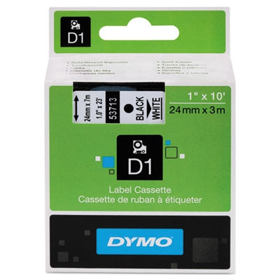Dymo® D1 High-Performance Polyester Removable Label Tape, 1" x 23 ft, Black on White