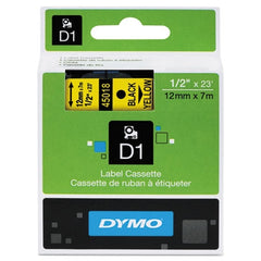 Dymo® D1 High-Performance Polyester Removable Label Tape, 0.5" x 23 ft, Yellow