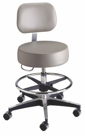 Exam Stool McKesson Backrest Pneumatic Height Adjustment 5 Casters Black