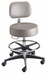 Exam Stool McKesson Backrest Pneumatic Height Adjustment 5 Casters Black