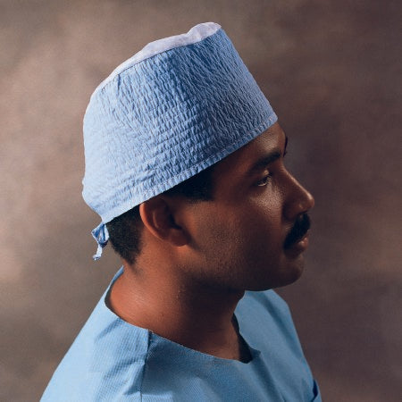 O&M Halyard Inc Surgeon Cap One Size Fits Most Blue Tie Closure
