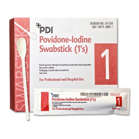 Professional Disposables Impregnated Swabstick PDI® 10% Strength Povidone-Iodine Individual Packet NonSterile