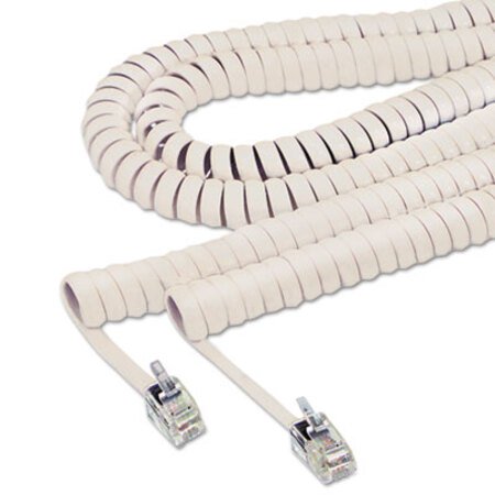 Softalk® Coiled Phone Cord, Plug/Plug, 12 ft., Ivory