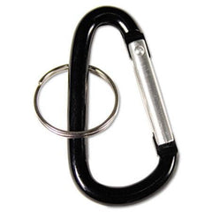 Advantus Carabiner Key Chains, Split Key Rings, Aluminum, Black, 10/Pack