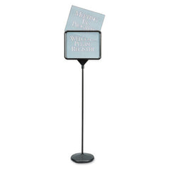 Quartet® Sign(ware) Pedestal Sign, 14 x 11, Assorted Signage, Black Frame